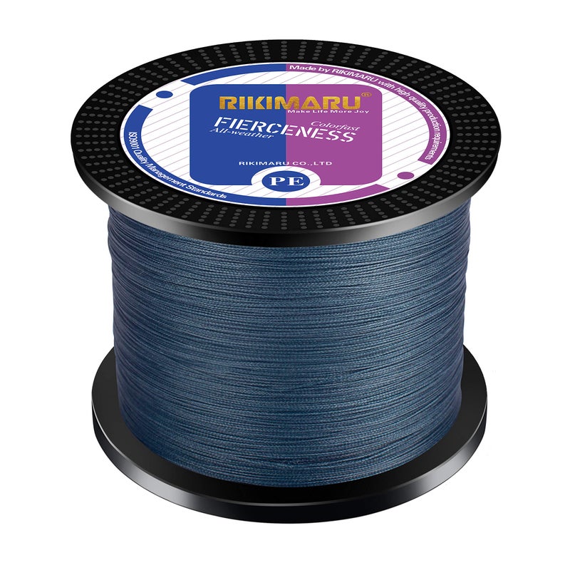 RIKIMARU Braided Fishing Line Abrasion Resistant Superline Zero Stretch&Low Memory Extra Thin Diameter Dark Gray 327Yds,25LB - Image 1